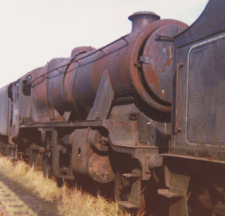 ex LMS class 8F number 48518 of Willesden at Barry, 17 February 1973